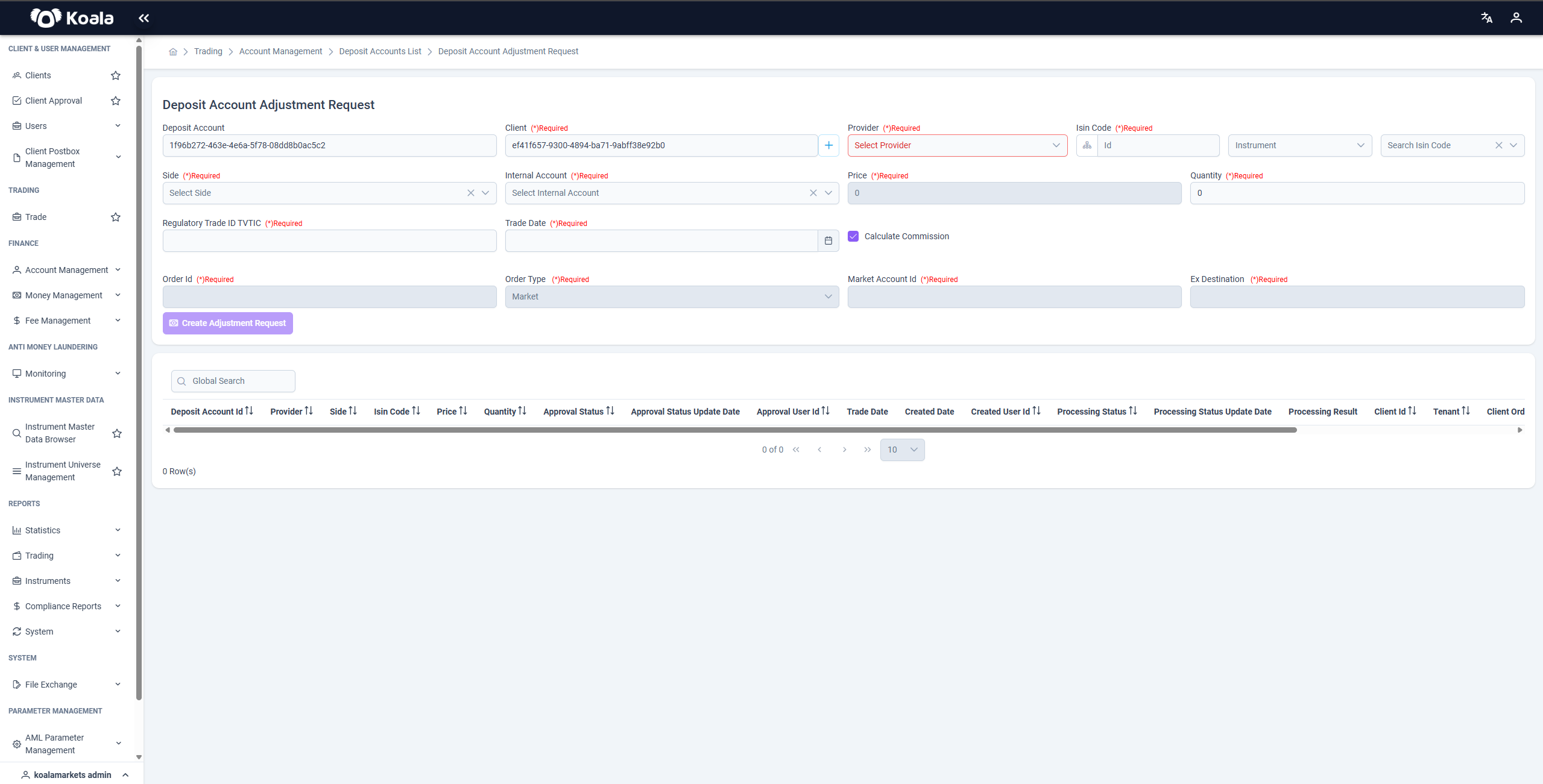 deposit-account-adjustment-request