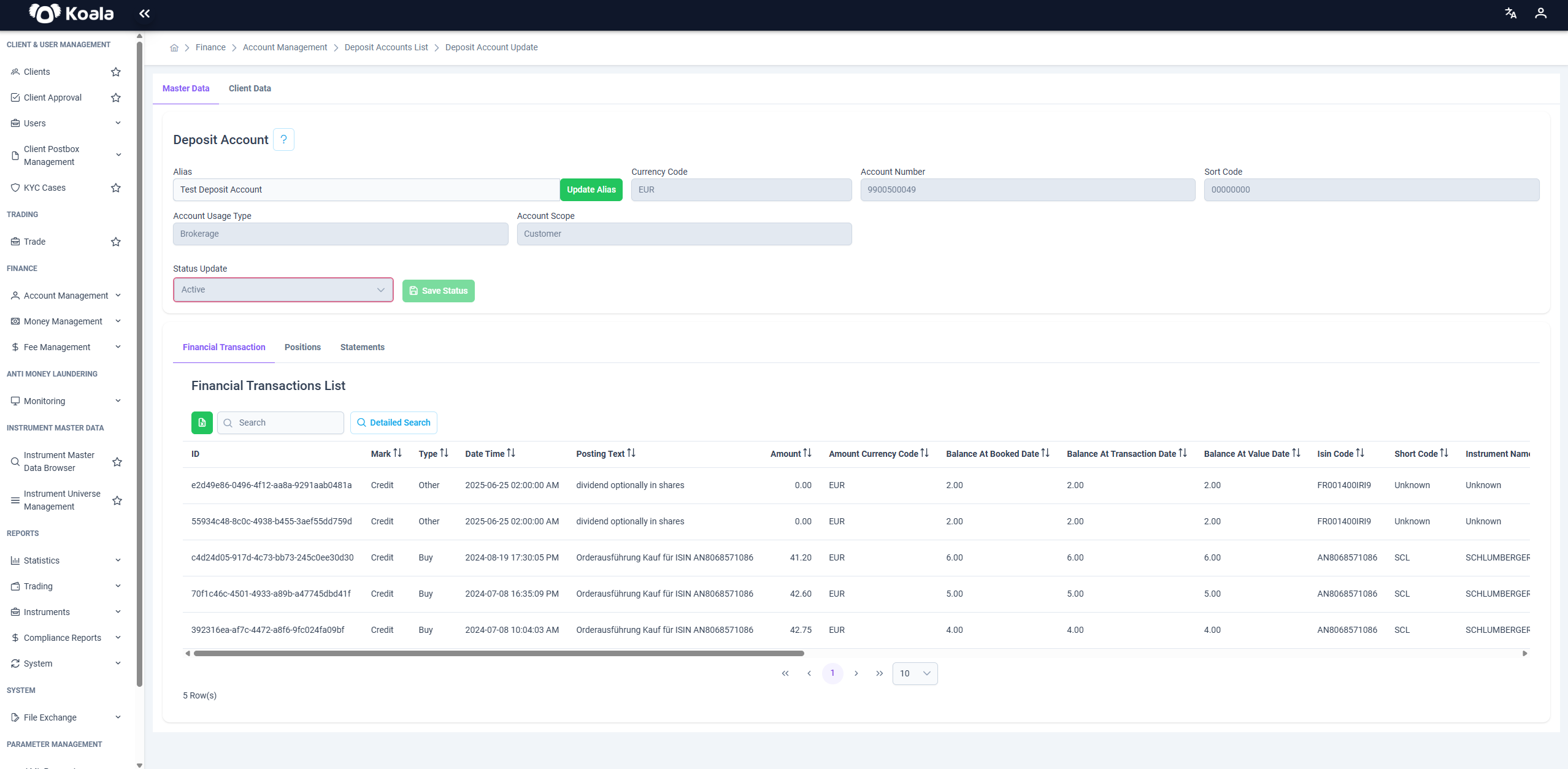 deposit-account-update