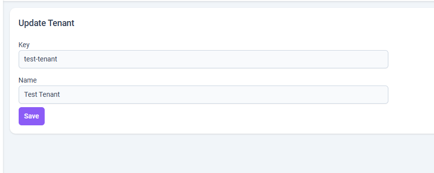 Editing an Existing Tenant