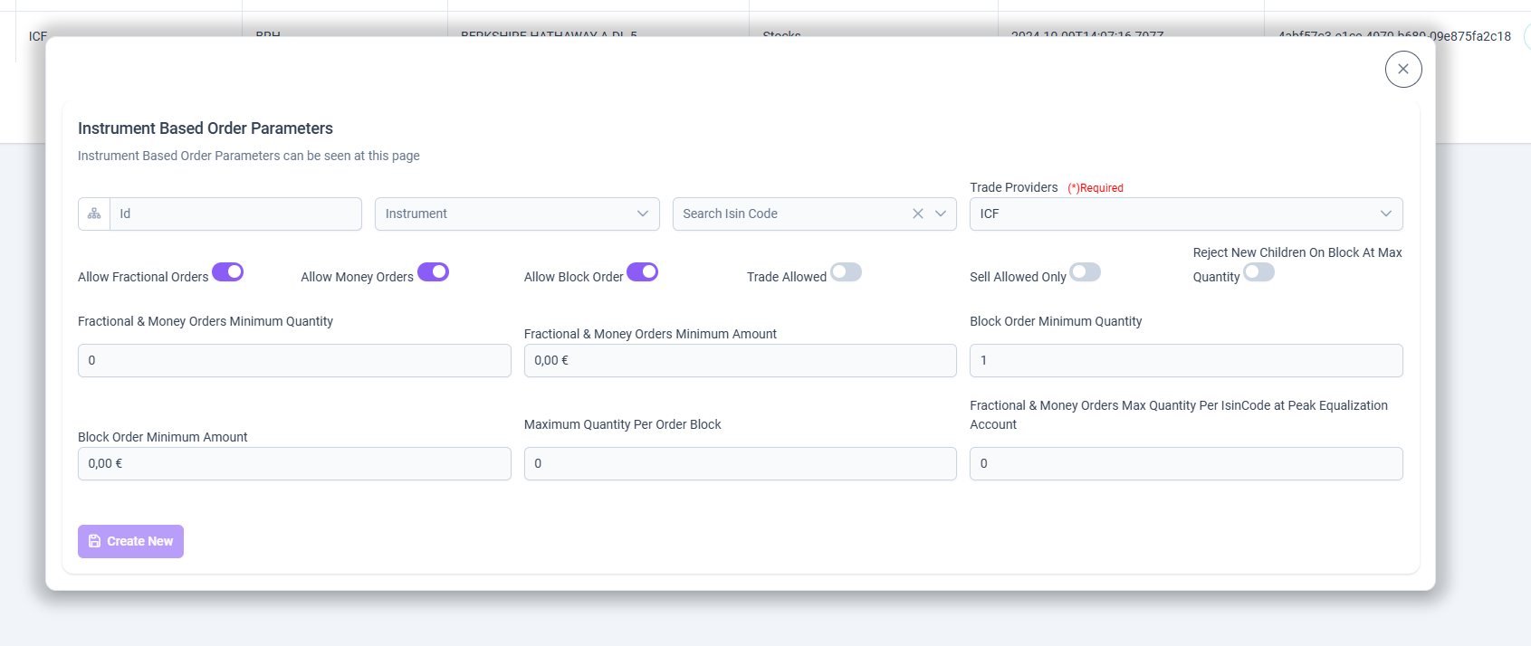 Instrument Based Order Parameters