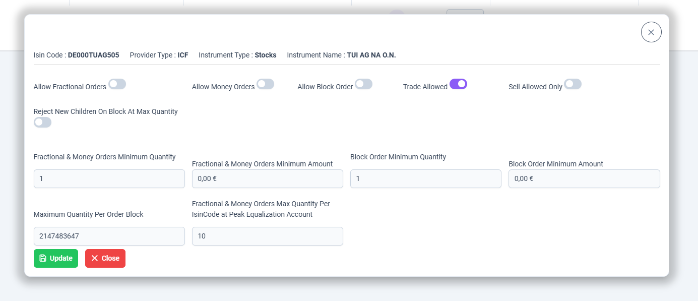 Instrument Based Order Parameters